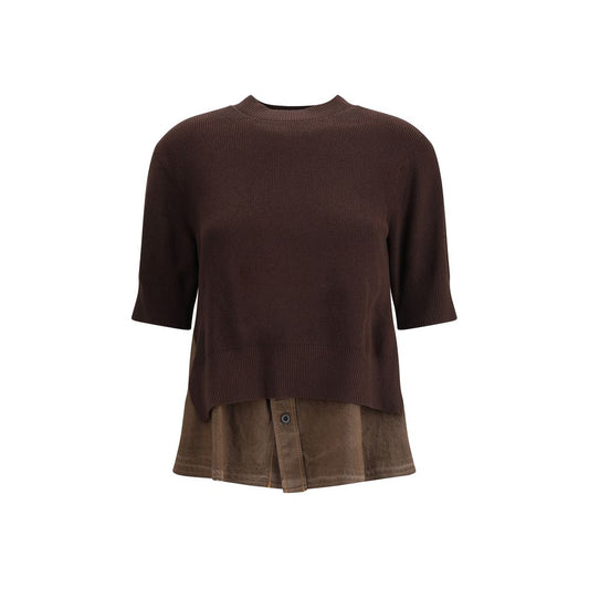 Sacai Pullover mit Denim-Details