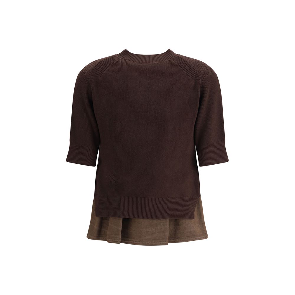 Sacai Pullover mit Denim-Details