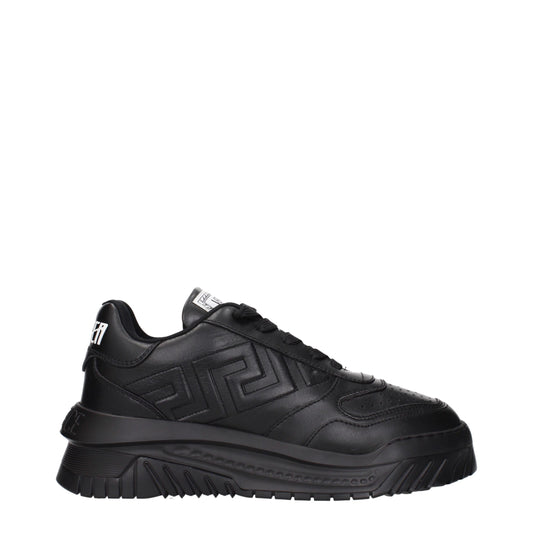 Versace Chunky Sneakers aus schwarzem Leder