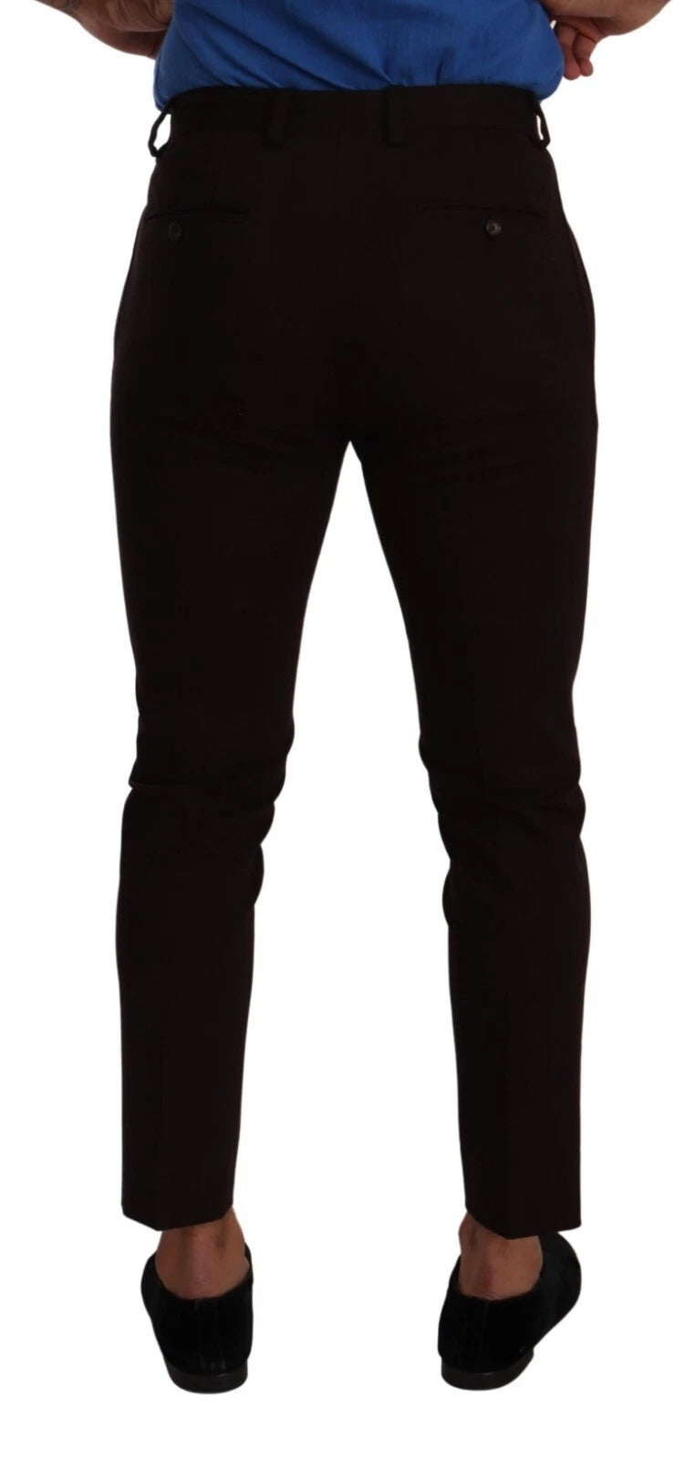 Dolce & Gabbana Bordeauxfarbene Baumwoll-Stretch-Skinny-Hose