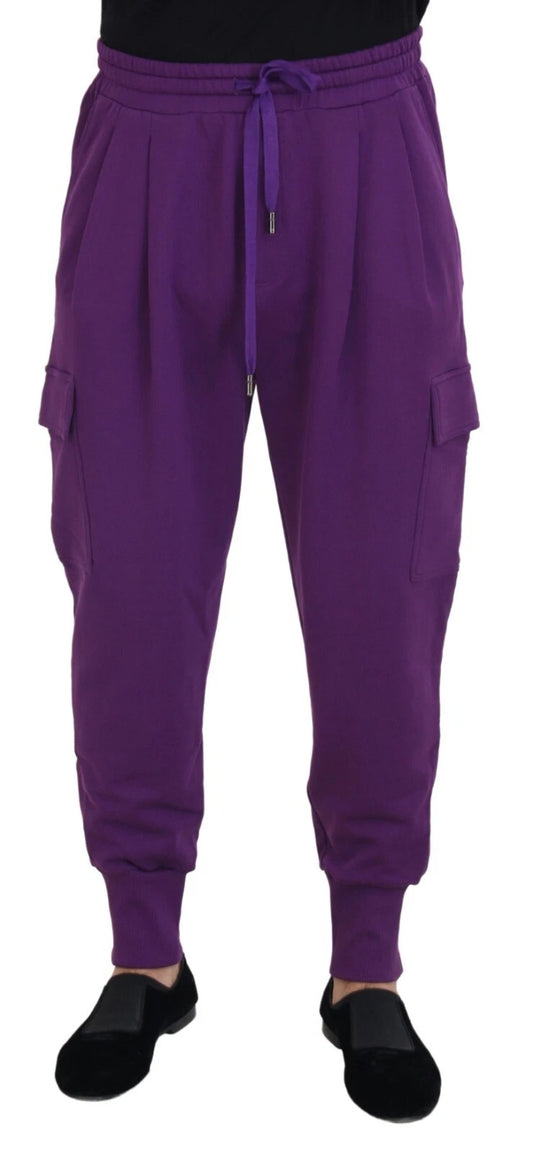 Dolce & Gabbana Lila Cargo-Sweatpants aus Baumwolle Jogginghosen