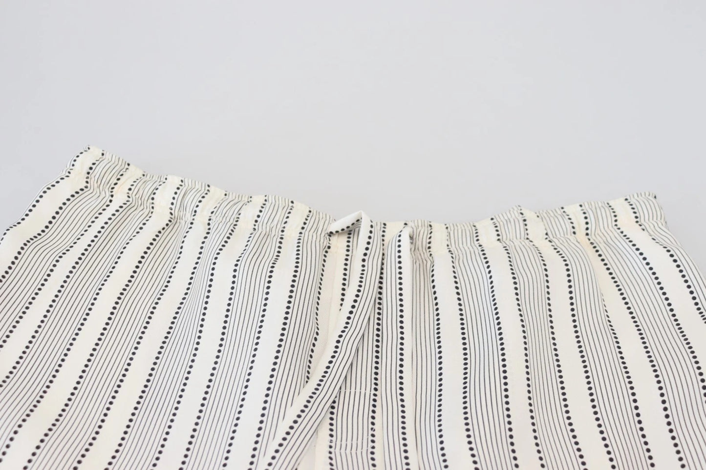 Dolce & Gabbana Weiß gestreifte Lounge-Hose aus Seide