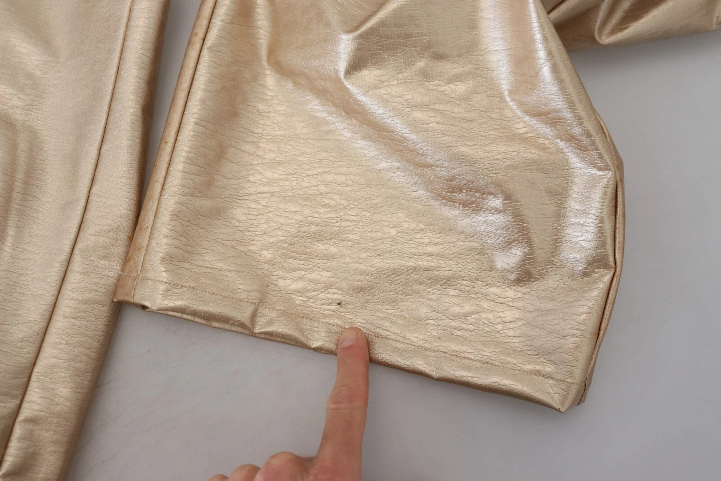 Dolce & Gabbana Metallic Gold Polyester StraightTrouser Hose