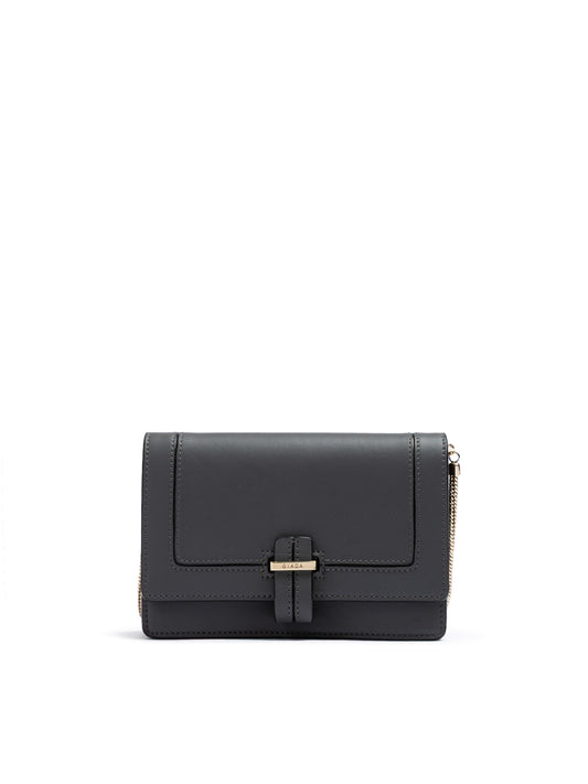 Giada Dunkelgraue Leder-Clutch-Tasche