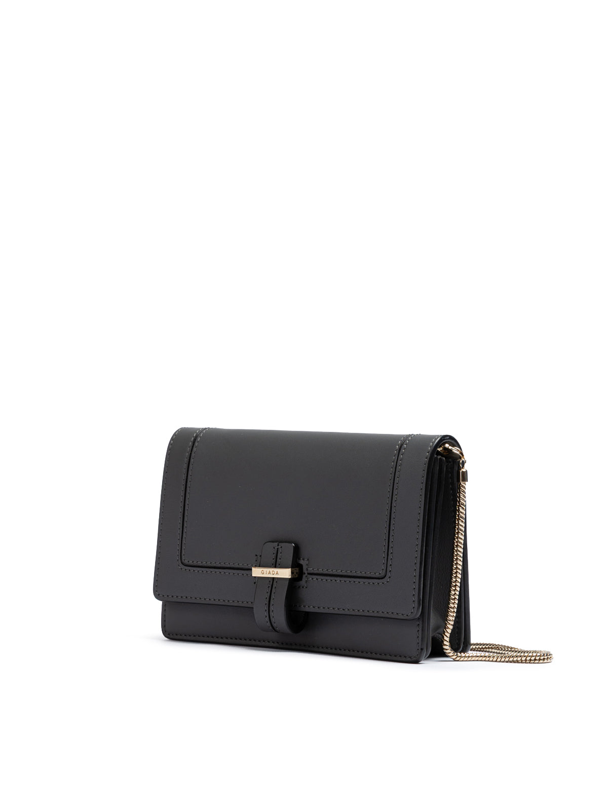 Giada Dunkelgraue Leder-Clutch-Tasche
