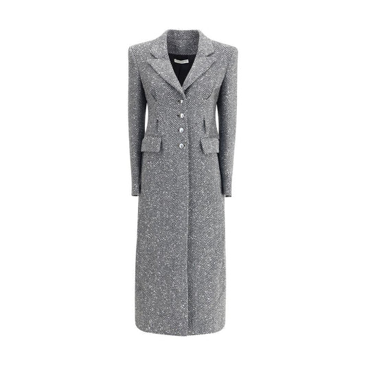 Alessandra Rich Langer Tweed-Mantel