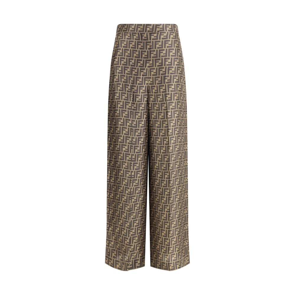 Fendi Seidenhose mit Monogramm-Muster