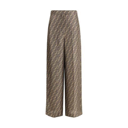 Fendi Seidenhose mit Monogramm-Muster