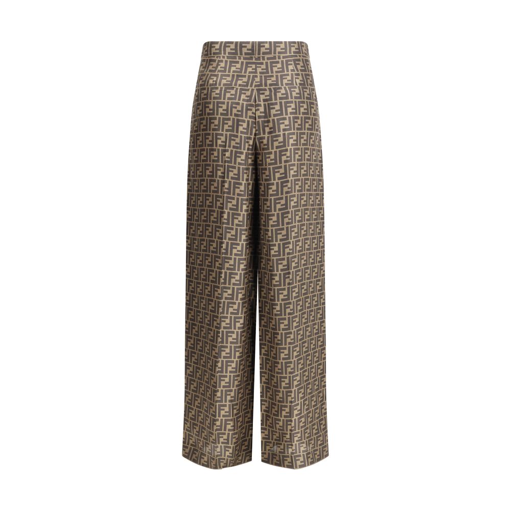 Fendi Seidenhose mit Monogramm-Muster