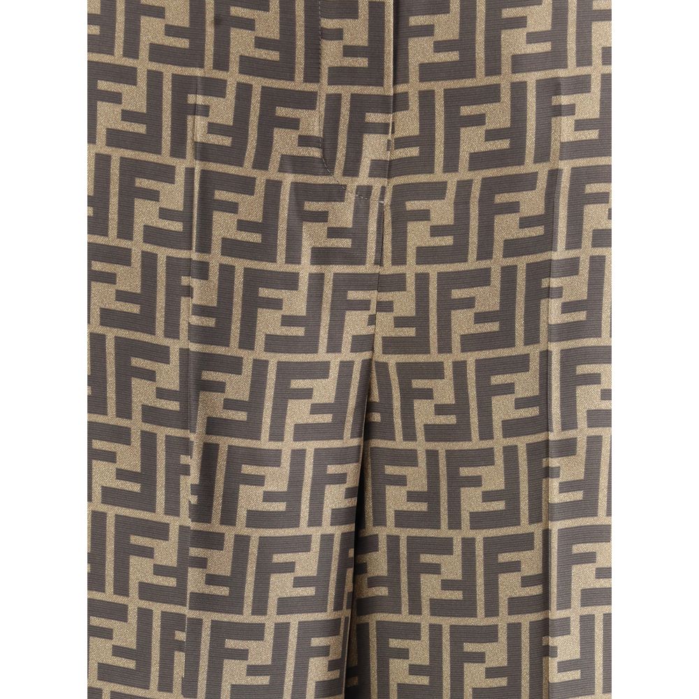 Fendi Seidenhose mit Monogramm-Muster