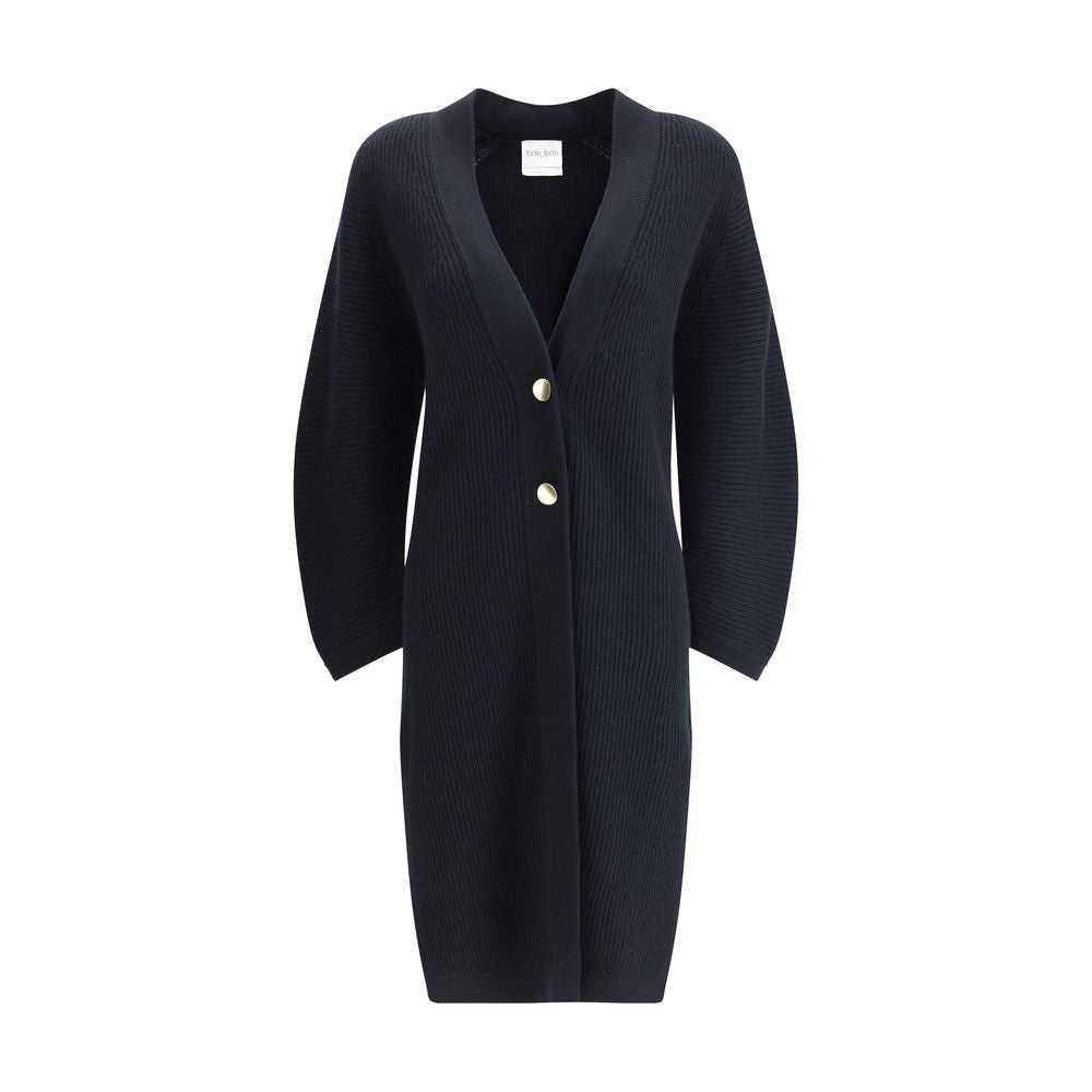 Forte_Forte Langer Cardigan aus geripptem Kaschmir