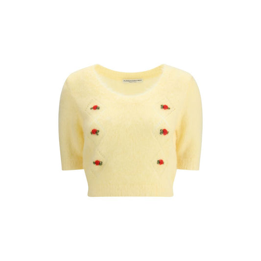 Alessandra Rich Kurzarm-Pullover aus Mohair