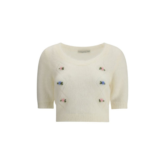 Alessandra Rich Kurzarm-Pullover aus Mohair