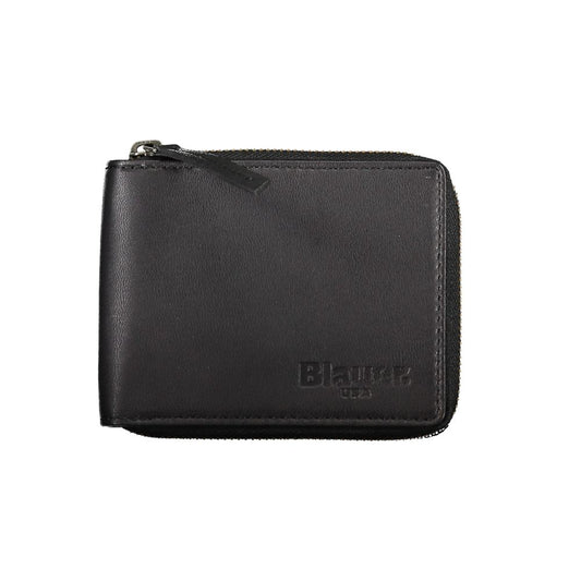 Blauer Schwarzes Leder Portemonnaie