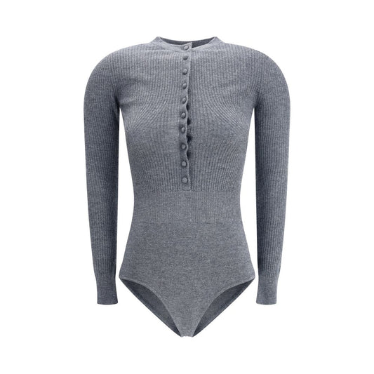 Self-Portrait Langärmeliger Bodysuit aus Wolle