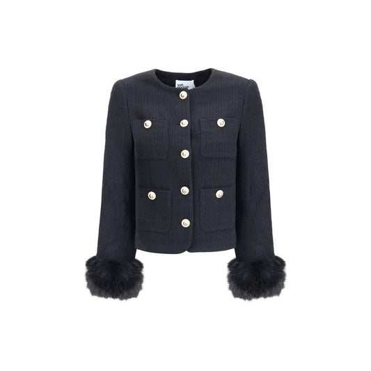 Self-Portrait Jacke mit Pelzmanschetten