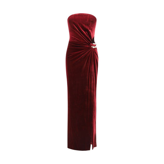 Self-Portrait Langes Bandeau-Kleid aus Samt