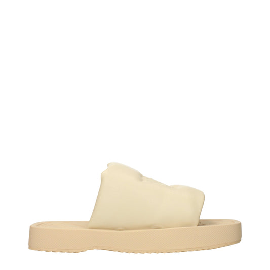Burberry Beige Leder Pantoffeln Sandalen