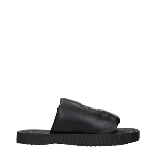 Burberry Schwarze Lederpantoffeln Sandalen