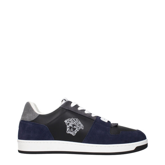 Versace Blaue Leder-Sneakers