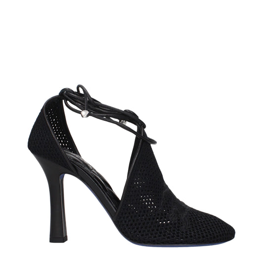 Burberry Schwarze High Heel Pumps aus Stoff