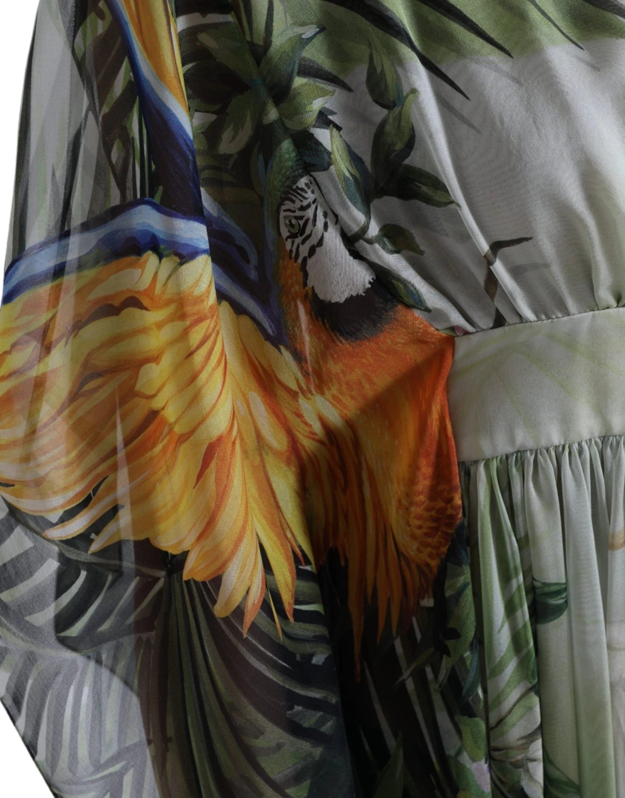 Dolce & Gabbana Multicolor Seide Dschungel Print Damen Maxikleid