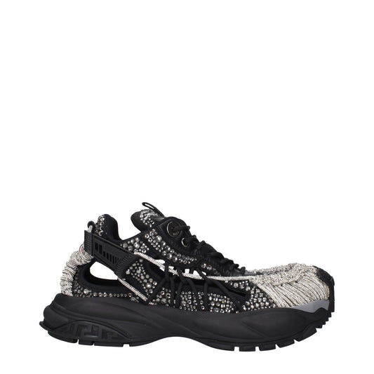 Versace Schwarzer Stoff Chunky Sneakers