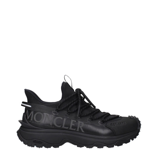 Moncler Schwarzer Stoff Sportliche Turnschuhe
