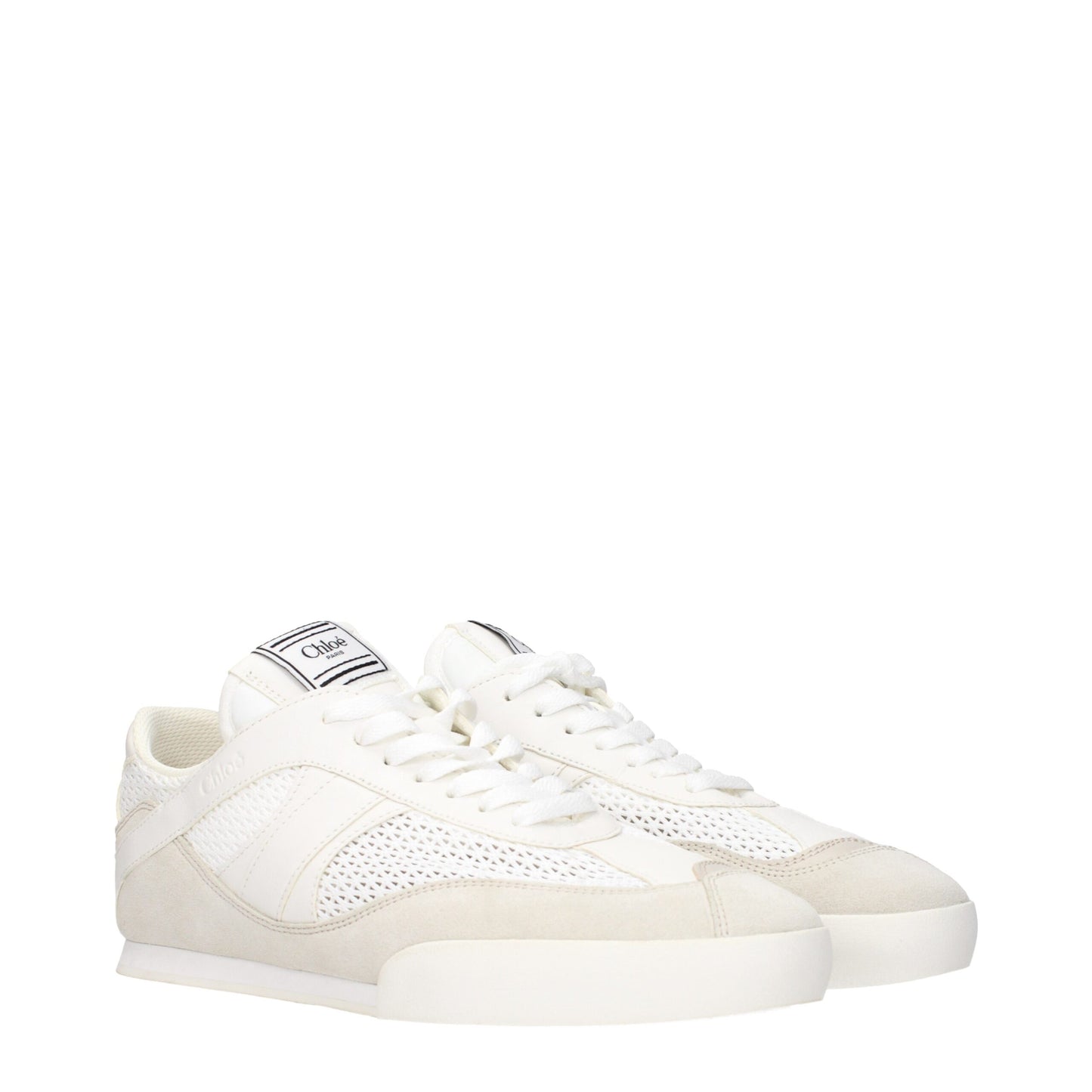Chloé Weiße Stoff-Low Tops