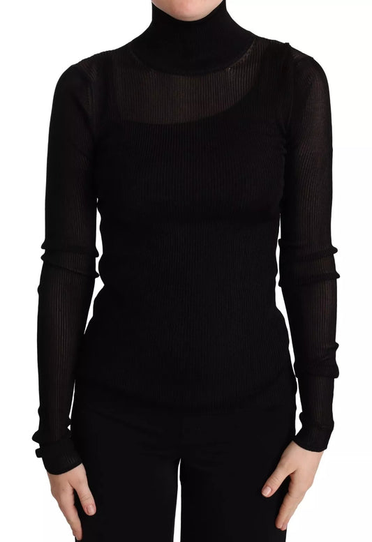 Dolce & Gabbana Schwarzer Rollkragenpullover in Passform