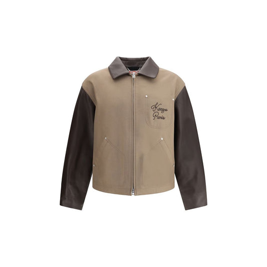 Kenzo College-Jacke aus Wolle und Leder