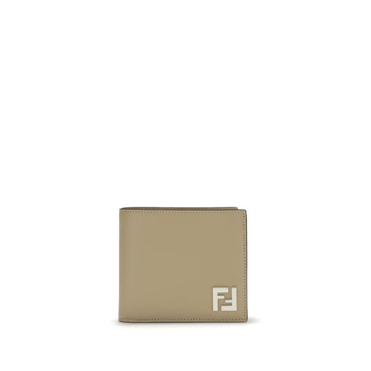 Fendi FF Brieftasche aus Leder und Segeltuch