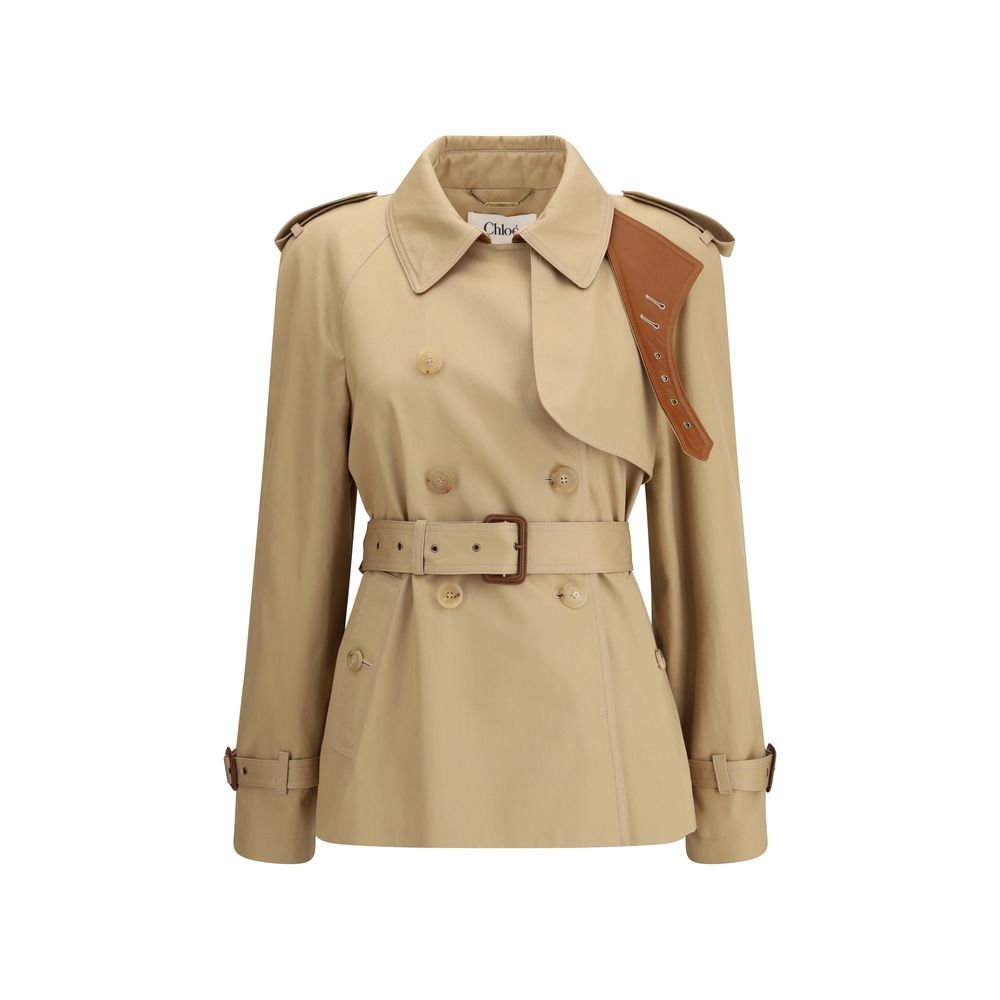 Chloé Kurzer Trenchcoat aus Baumwoll-Gabardine