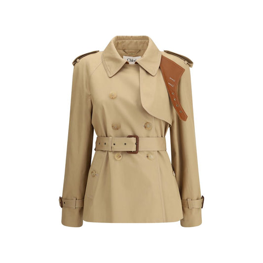Chloé Kurzer Trenchcoat aus Baumwoll-Gabardine