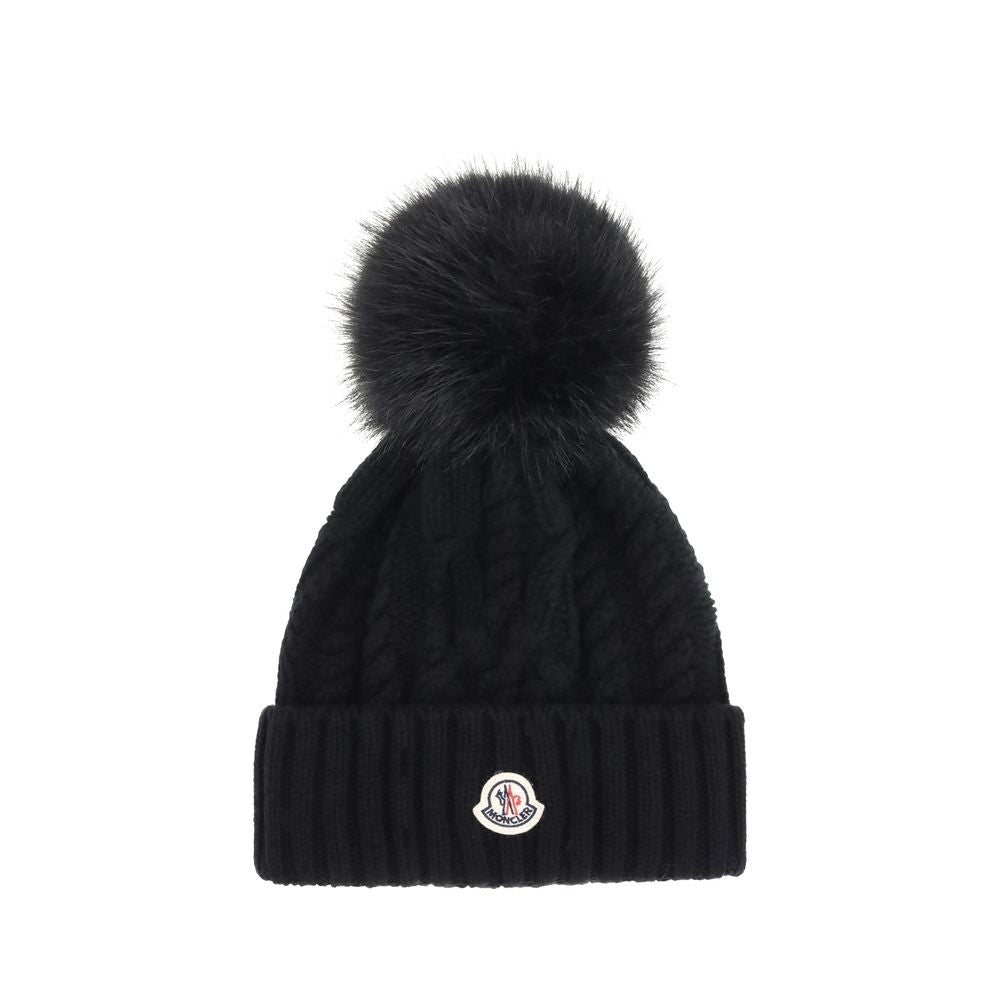 Moncler Kaschmir-Mütze mit Bommel