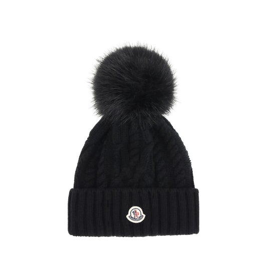 Moncler Kaschmir-Mütze mit Bommel
