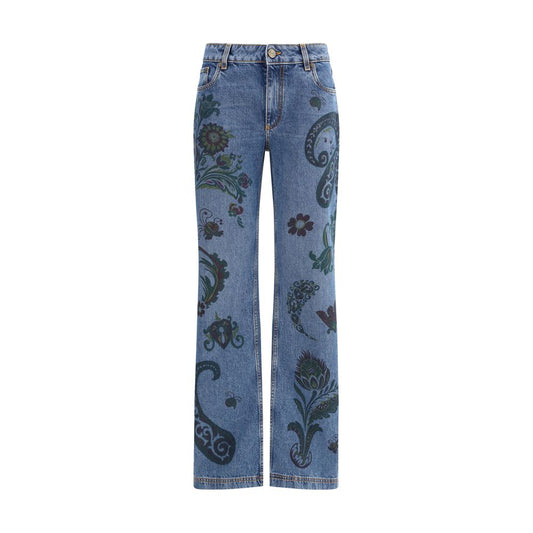 Etro Schlagjeans mit Blumen- und Bienendruck