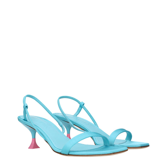 3Juin Blauer Stoff Stiletto Heels Sandalen