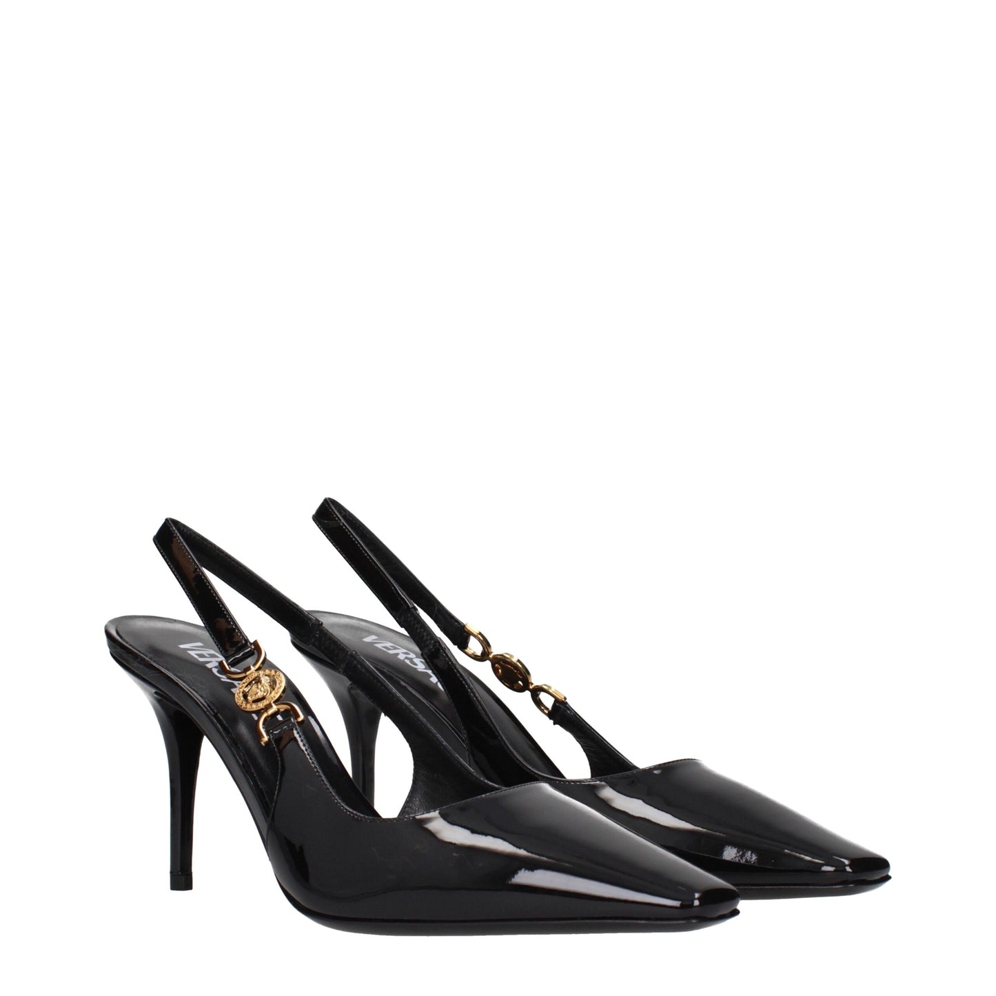 Versace Schwarze Leder High Heel Pumps