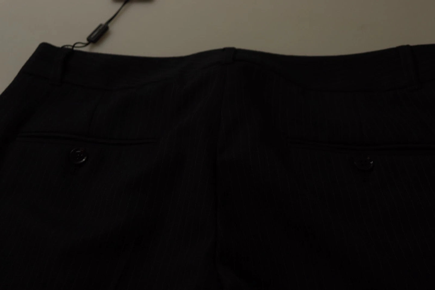 Dolce & Gabbana Schwarz gestreifte Hose mit mittlerer Taille