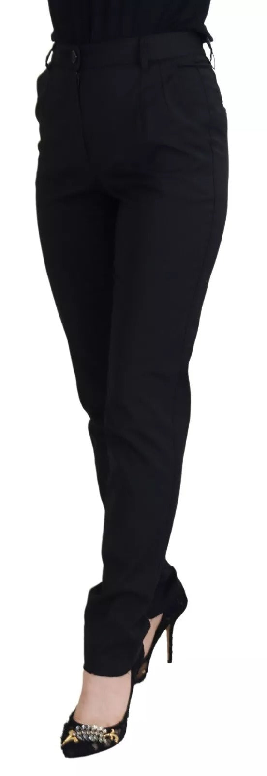 Dolce & Gabbana Schwarze Skinny-Hose mit hoher Taille STAFF Pants