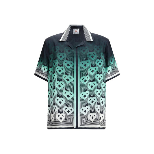 Casablanca Gradient Monogram kurzärmeliges Seidenhemd