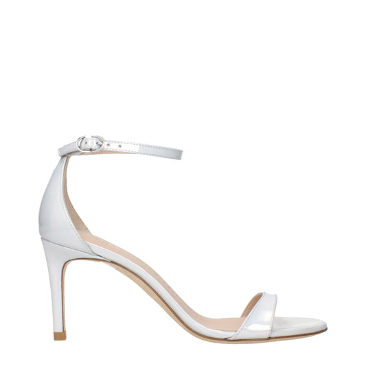 Stuart Weitzman Weiße Leder Stiletto Heels Sandalen