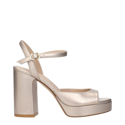 Stuart Weitzman Beige Leder Plateaus