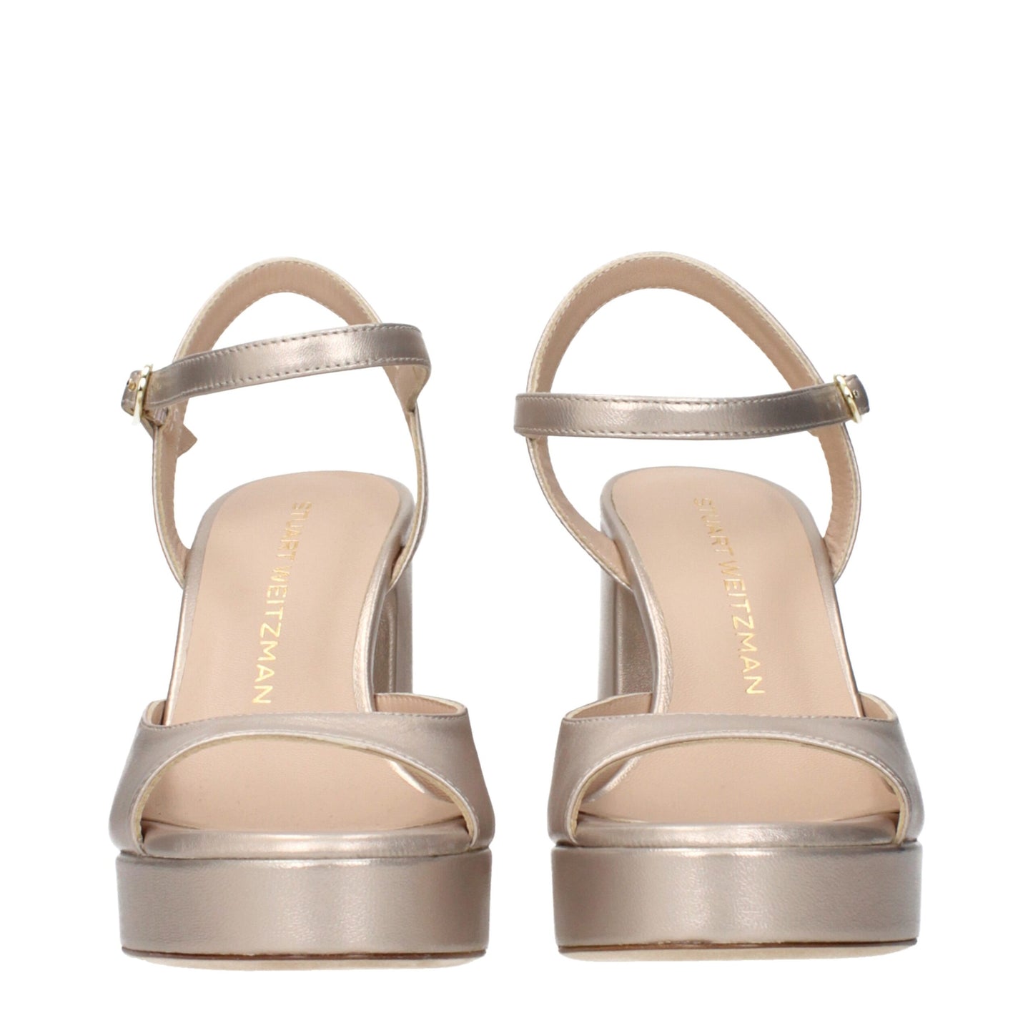Stuart Weitzman Beige Leder Plateaus