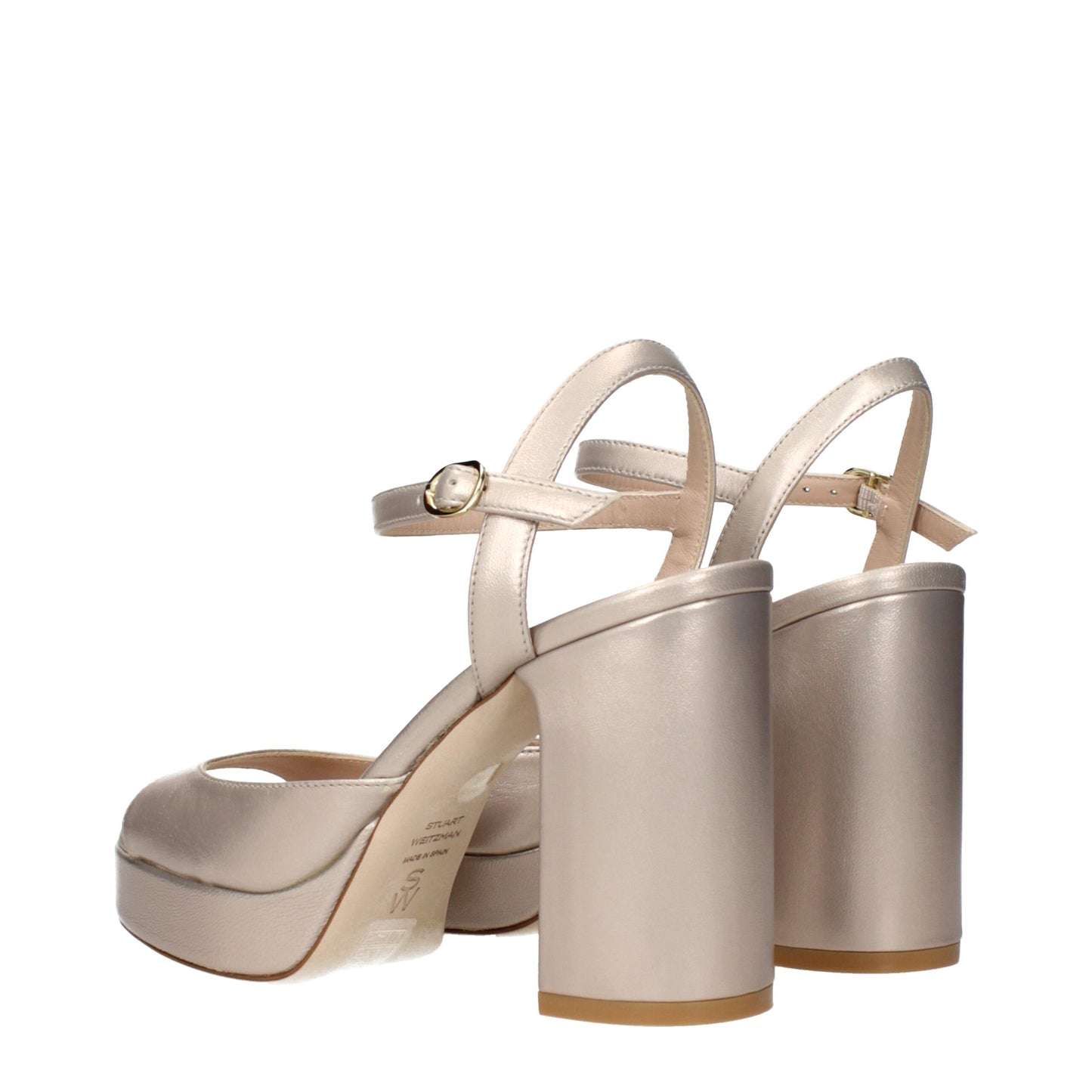 Stuart Weitzman Beige Leder Plateaus
