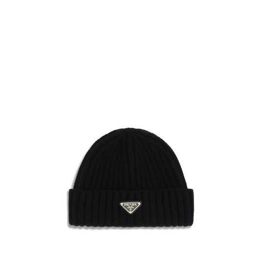 Prada Schurwolle Beanie-Mütze