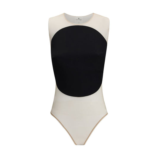 Courrèges Satin-Illusions-Reifen-Bodysuit