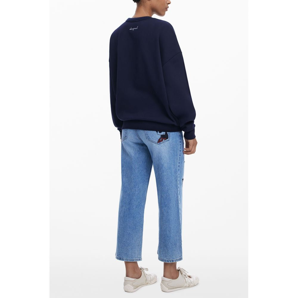 Desigual Blauer Baumwollpullover für Frauen