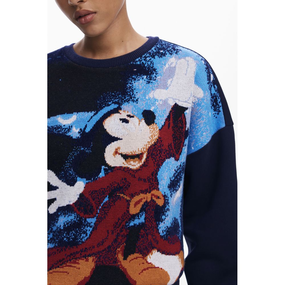Desigual Blauer Baumwollpullover für Frauen